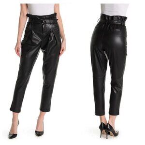 💕BLANKNYC💕 Belted Paperbag Waist Vegan Pants ~ Dark Secrets Black 28 NWT